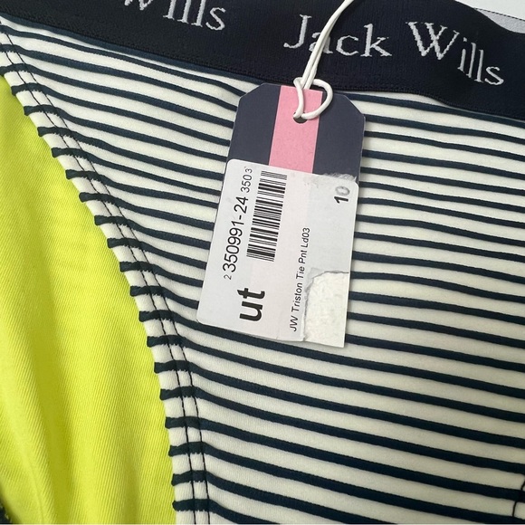 Jack Wills NWT White Navy Nautical Striped Triston Tie Swim Bottom - Picture 4 of 8
